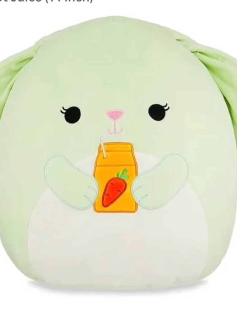 Squishmallows Light Green Bunny with White Belly and Orange Juice Box